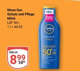 Schutz und Pflege Milch im Angebot bei GLOBUS in Pirmasens Schutz und Pflege Milch Angebote von Nivea Sun bei GLOBUS Pirmasens für 8,99 €