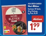 Nori-Blätter im ALDI SÜD Prospekt Nori-Blätter von Asia Green Garden im aktuellen ALDI SÜD Prospekt für 1,99 €