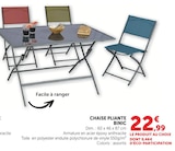Chaise pliante binic en promo chez Hyper U Aix-en-Provence à 22,99 €