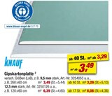 Gipskartonplatte Angebote von Knauf bei toom Baumarkt Bruchsal für 3,49 €