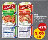 Kräuter Zwiebelmettwurst im Angebot bei Penny in Cuxhaven Kräuter Zwiebelmettwurst Angebote von ZIMBO bei Penny Cuxhaven für 1,39 €