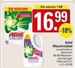 Waschmittel im Angebot bei WEZ in Bad Oeynhausen Waschmittel Angebote von Ariel bei WEZ Bad Oeynhausen für 16,99 €