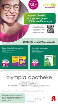 mea - meine apotheke Prospekt der KW 43 "Unsere Oktober-Angebote" Aktueller mea - meine apotheke Prospekt "Unsere Oktober-Angebote" Seite 1 von 4 Seiten