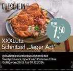 Gutschein XXXLutz Schnitzel „Jäger Art“ Angebote bei XXXLutz Möbelhäuser Mönchengladbach für 7,50 €