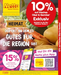 Netto Marken-Discount Prospekt für Fellheim mit 2 Seiten Netto Marken-Discount Prospekt für Fellheim: 10% auf Obst & Gemüse, 2 Seiten, 10.08.2026 - 15.08.2026