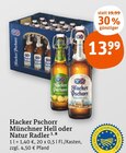 Münchner Hell oder Natur Radler Angebote von Hacker Pschorr bei tegut Würzburg für 13,99 €