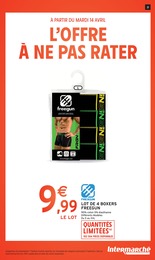 Prix et réduction Lingerie Homme dans le prospectus Intermarché Super en cours Offre Lingerie Homme dans le catalogue Intermarché Super du moment à la page 31