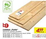 Leimholz Fichte 16 mm stark Angebote von b1 bei toom Baumarkt Bremen für 4,99 €