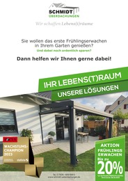 Schmidt Überdachungen Prospekt für Ulm mit 2 Seiten Schmidt Überdachungen Prospekt für Ulm: "Wir schaffen Lebens(t)räume", 2 Seiten, 01.02.2023 - 28.02.2023