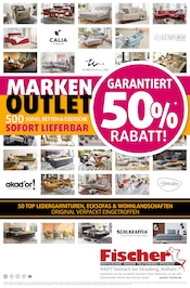 Aktueller Polstermöbel Fischer Möbel & Einrichtung Prospekt in Deggendorf und Umgebung, "MARKEN OUTLET" mit 1 Seite, 27.04.2025 - 04.05.2025