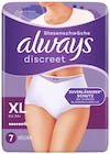 Discreet Pants Blasenschwäche im Angebot bei REWE in Heidenheim Discreet Pants Blasenschwäche Angebote von Always bei REWE Heidenheim für 7,99 €