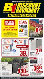 Starterbatterie im B1 Discount Baumarkt Prospekt in Moers Aktueller B1 Discount Baumarkt Prospekt mit Starterbatterie, "BESTPREISE DER WOCHE!", Seite 1