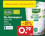 Bio Naturjoghurt Angebote von BioBio bei Netto Marken-Discount Völklingen für 0,79 €