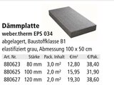 Aktuelles Dämmplatte weber.therm EPS 034 Angebot bei Holz Possling in Berlin ab 38,40 €