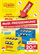 Netto Marken-Discount Prospekt für Nürnberg mit 43 Seiten Netto Marken-Discount Prospekt für Nürnberg: "MwSt.-PREISSENKUNG - WIR RUNDEN IMMER ZU IHREN GUNSTEN", 43 Seiten, 06.07.2020 - 11.07.2020