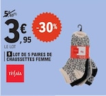 Lot de 5 paires de chaussettes femme - TISSAIA dans le catalogue E.Leclerc