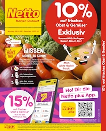 Netto Marken-Discount Prospekt für Sonnenbühl mit 2 Seiten Netto Marken-Discount Prospekt für Sonnenbühl: "10% auf Obst & Gemüse", 2 Seiten, 09.03.2026 - 14.03.2026