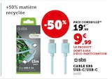 Super U Serqueux - Promo Câble USB-C/USB-C Promo Câble USB-C/USB-C à 9,99 € dans le catalogue Super U à Serqueux