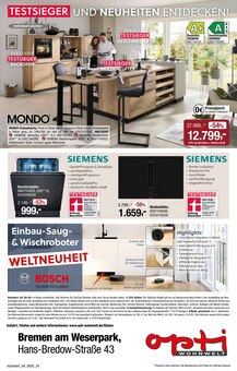 Geschirrspüler im Opti-Wohnwelt Prospekt "WIR FEIERN WOHNEN IN BREMEN UND UMZU!" mit 24 Seiten (Bremen)