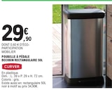 Poubelle à pédale Decobin rectangulaire 50L - Curver en promo chez E.Leclerc Niort à 29,90 €