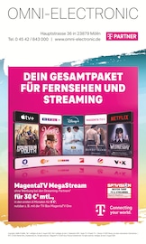 Fernseher im Omni-Electronic Prospekt in Mölln Aktueller Omni-Electronic Prospekt mit Fernseher, "DEIN GESAMTPAKET FÜR FERNSEHEN UND STREAMING", Seite 1