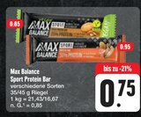 Sport Protein Bar Angebote von Max Balance bei E center Dresden für 0,75 €