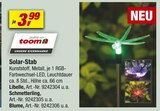 Solar-Stab, Libelle, Schmetterling oder Blume Angebote von toom bei toom Baumarkt Kempten für 3,99 €