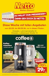 Netto Marken-Discount Prospekt für Dresden mit 2 Seiten Netto Marken-Discount Prospekt für Dresden: "Diese Woche mit tollen Angeboten", 2 Seiten, 23.02.2026 - 28.02.2026