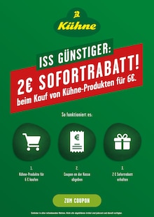 Getränke im Kühne Prospekt "Iss günstiger: 2€ Sofortrabatt!" mit 3 Seiten (Freiburg (Breisgau))