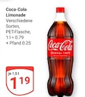 Limonade im Angebot bei GLOBUS in Weißwasser Limonade Angebote von Coca-Cola bei GLOBUS Weißwasser für 1,19 €
