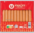 Knacks pur porc fumées au bois de hêtre - U - Super U à Nice Knacks pur porc fumées au bois de hêtre - U en promo chez Super U Nice à 1,04 €