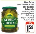 Gewürzgurken Angebote von Kühne bei nah und gut Bamberg für 1,59 €