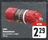 Rindsmett-wurst im Angebot bei EDEKA in Gera Rindsmett-wurst Angebote von Luiten bei EDEKA Gera für 2,29 €