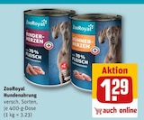 Hundenahrung Angebote von ZooRoyal bei REWE Herne für 1,29 €