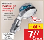 Duschkopf mit Stopptaste & Druckregler von Easymaxx im aktuellen Netto Marken-Discount Prospekt