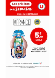 Prospectus Supermarchés U Express en cours, Les prix bas de la semaine, 1 page, 04/09/2025 - 06/09/2025 Catalogue Supermarchés U Express en cours à La Clotte et alentours, Les prix bas de la semaine, 1 page, 04/09/2025 - 06/09/2025