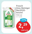 Glas-Reiniger Nachfüll-beutel im Angebot bei budni in Hamburg Glas-Reiniger Nachfüll-beutel Angebote von Frosch bei budni Hamburg für 2,29 €