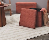 Coffre pouf pliable velours côtelé en promo chez Maxi Bazar Nanterre à 14,99 €