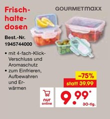 Haushaltsartikel von GOURMETMAXX im aktuellen Netto Marken-Discount Prospekt Frischhaltedosen von GOURMETMAXX für 9,99 € bei Netto Marken-Discount im Angebot