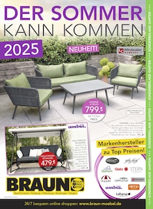 Hollywoodschaukel im BRAUN Möbel-Center Prospekt "WOHNEN IM GARTEN 2025" mit 4 Seiten (Freiburg (Breisgau))