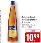 Brandy 5 Sterne im Angebot bei EDEKA in Schwäbisch Gmünd Brandy 5 Sterne Angebote von Metaxa bei EDEKA Schwäbisch Gmünd für 10,99 €