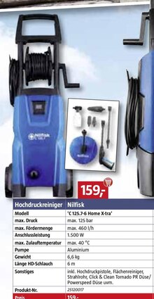 Hochdruckreiniger 'C 125.7-6 Home X-tra' bei BAUHAUS in Münster Hochdruckreiniger 'C 125.7-6 Home X-tra' im Angebot bei BAUHAUS Münster für 159,00 €
