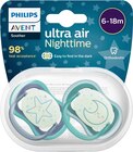 Schnuller ultra air Night, grau/grün, 6-18 Monate von Philips AVENT im aktuellen dm-drogerie markt Prospekt für 8,25 €