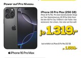 iPhone 16 Pro Max (256 GB) oder iPhone 16 Pro Max (512 GB) von Apple für 1.319,00 € bei EURONICS im Angebot iPhone 16 Pro Max (256 GB) oder iPhone 16 Pro Max (512 GB) von Apple im aktuellen EURONICS Prospekt