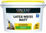 Innenfarbe „Latex-Weiß“ von Vincent im aktuellen Hellweg Prospekt für 51,99 €