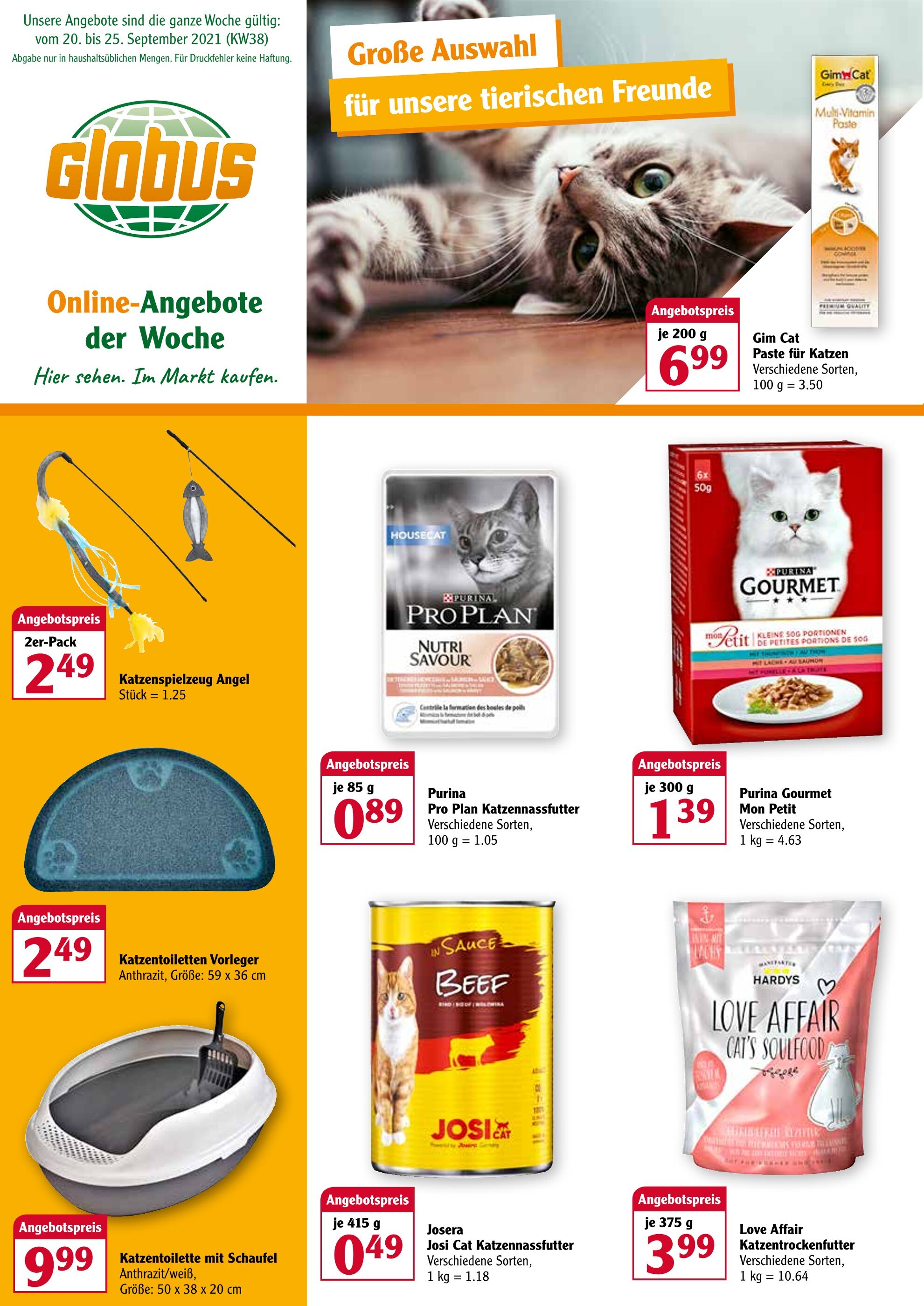 Globus Prospekt für Rodenbach mit 6 Seiten Globus Prospekt für Rodenbach: "Große Auswahl für unsere tierischen Freunde", 6 Seiten, 27.09.2021 - 02.10.2021