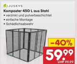 Komposter 450 L aus Stahl im Angebot bei Netto Marken-Discount in Gera Komposter 450 L aus Stahl Angebote von Juskys bei Netto Marken-Discount Gera für 59,99 €