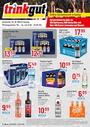 Trinkgut Prospekt für Egenhofen mit 4 Seiten Trinkgut Prospekt für Egenhofen: "Größter Getränkemarkt in Dasing!", 4 Seiten, 25.08.2025 - 30.08.2025