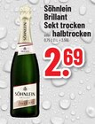 Brillant Sekt trocken Angebote von Söhnlein bei Trinkgut Rüsselsheim für 2,69 €
