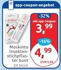 Moskinto Insektenstichpflaster bunt für 3,99 € bei budni im Angebot Moskinto Insektenstichpflaster bunt im aktuellen budni Prospekt